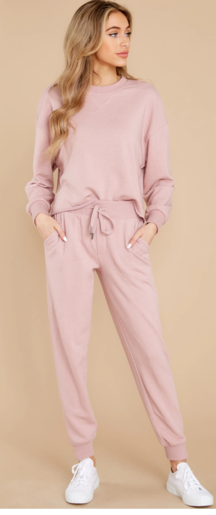 light pink jogger set