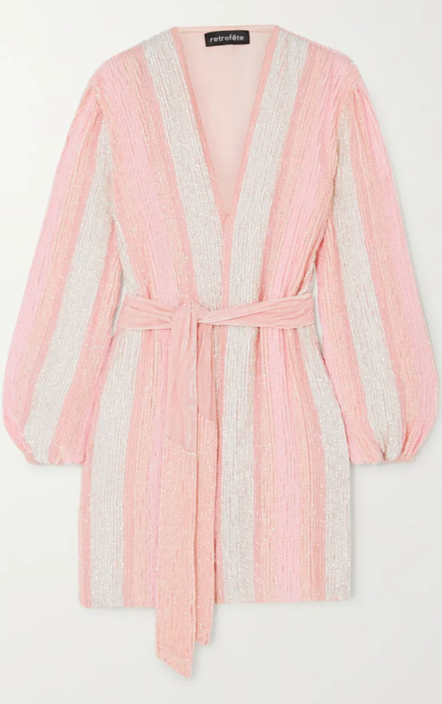 Pink Stripe Sequin Dress