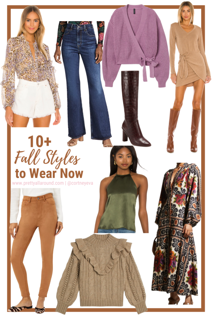 10+ Fall Styles for Women to Wear Now - collage of tops, dresses, pants and shoes for women