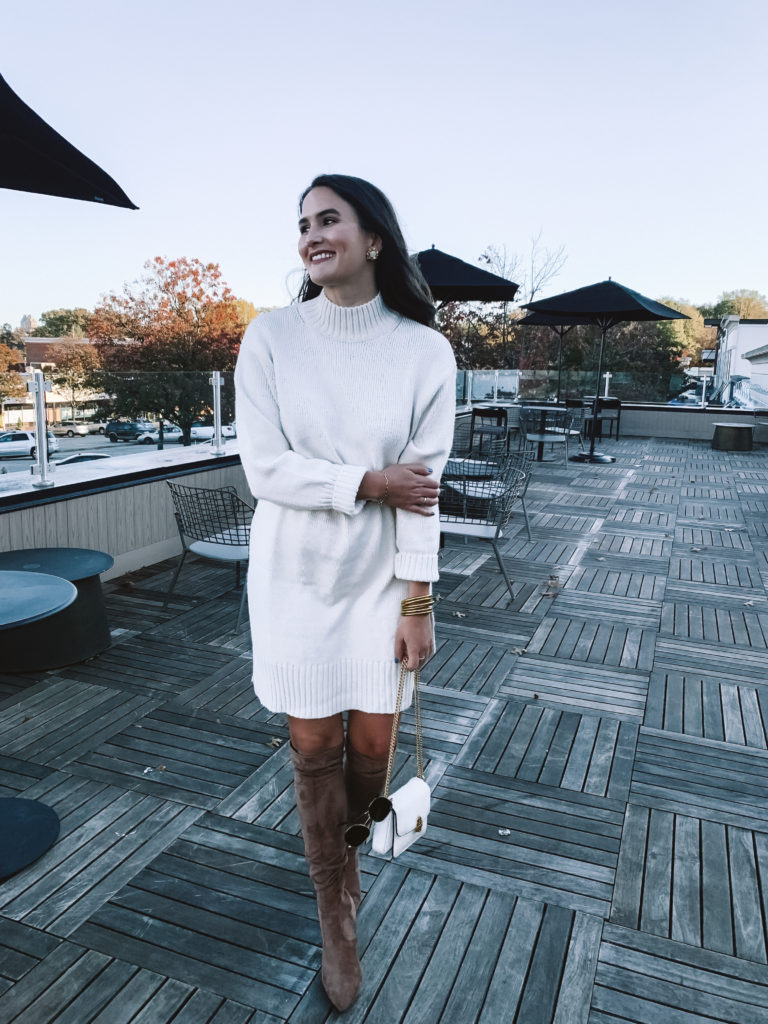 H&M white sweater dress